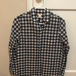 JCrew classic gingham button up.